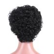 Max Natural Human Hair Women Afro Curly Wig Short Curling Wigs Cosplay Black on Sale