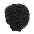 Max Natural Human Hair Women Afro Curly Wig Short Curling Wigs Cosplay Black on Sale